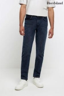 River Island Blue Slim Fit Dark Wash Jeans (N62052) | AED255