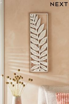 White Leaf Wooden Wall Art