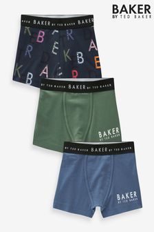 Modrá - Sada 3 boxerek Baker By Ted Baker (N62095) | 595 Kč