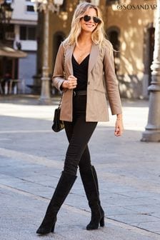 Светло-коричневый - Кожаный пиджак Sosandar (N62111) | €351