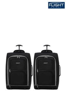 رمادي - حقيبة سفر للمقصورة ‪55x35x20‬ سم بعجلتين Compatible 100+ Airlines من Flight Knight (N62180) | 277 د.إ