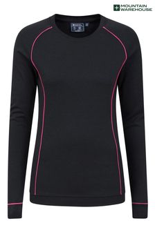 Mountain Warehouse Black Womens Bamboo Thermal Round Neck Top (N62230) | $64