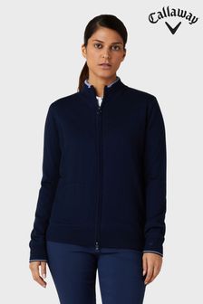 Callaway Apparel Ladies Blue Golf Lined Windstopper Full Zipped Sweater