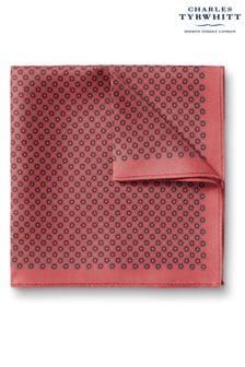 Charles Tyrwhitt Pink Circle Print Silk Pocket Square (N62556) | $46