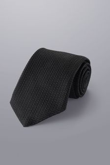 Charles Tyrwhitt Black Grenadine Italian Tie (N62560) | kr779