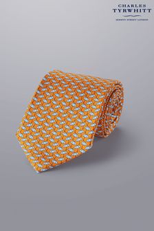 Charles Tyrwhitt Orange Raining Cats and Dogs Print Silk Tie (N62563) | 54 €