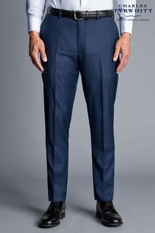 Charles Tyrwhitt Blue Classic Fit Stretch Twill Suit Trousers (N62571) | $171