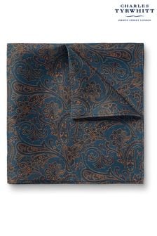 Charles Tyrwhitt Blue Paisley Print Silk Pocket Square (N62577) | OMR13