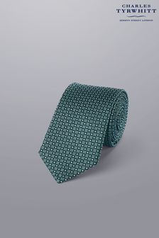 Зелений - Charles Tyrwhitt Напіводнотонна шовкова тонка краватка (N62586) | 2 003 ₴
