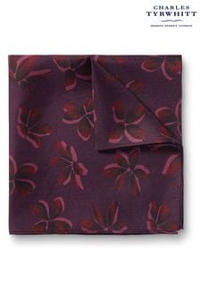 Charles Tyrwhitt Purple Large Floral Print Silk Pocket Square (N62600) | kr325