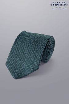 Charles Tyrwhitt Green Pow Check Silak Wool Blend Tie (N62605) | OMR26