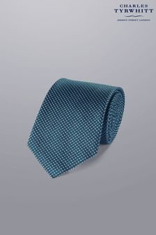 Charles Tyrwhitt - Cravatta in seta semi tinta unita con motivo antimacchia (N62613) | €52