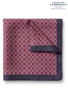 Charles Tyrwhitt Red Tile Print Silk Pocket Square (N62617) | €32