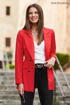 Sosandar Red Double Breasted Blazer (N62759) | AED438