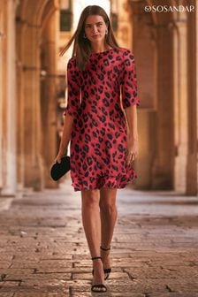 Красный - Оборка платье-ажурная вставка Sosandar (N62784) | €99