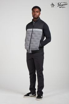 Original Penguin Golf Mens Insulated Mixed Media 80s Primalot Block Black Vest (N62808) | $204