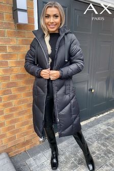 AX Paris Long Puffer Black Coat (N62836) | 123 €