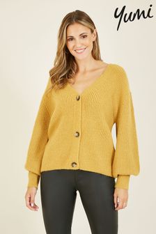 Yumi Yellow Button Front Knitted Cardigan (N62852) | 77 €