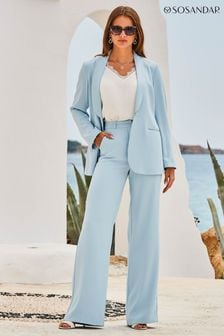 Sosandar Blue Fluid Wide Leg Trousers (N62862) | €62