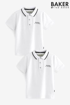 أبيض - حزمة من 2 قميص بولو من Baker By Ted Baker (N62906) | 14 ر.ع - 18 ر.ع