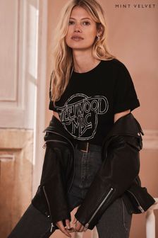 Mint Velvet Black Fleetwood Mac T-Shirt (N62922) | kr584