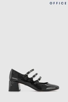 Office Black Multi Strap Mary Jane Block Heel Shoes (N62942) | kr714