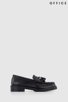 Office Black Leather Tassle Loafer (N62947) | €86