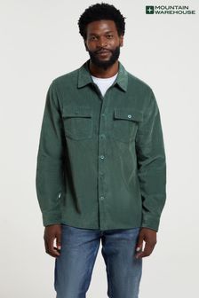 Zielony - Męska sztruksowa koszula z długim rękawem Mountain Warehouse Farrow (N63043) | 225 zł