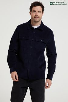Ciemnoniebieski - Męska sztruksowa koszula z długim rękawem Mountain Warehouse Farrow (N63044) | 225 zł