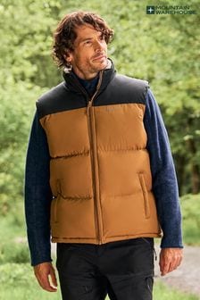 Mountain Warehouse Natural Mens Rock Water Resistant Borg Lined Padded Gilet (N63055) | kr623
