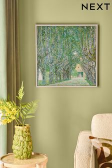 Green Gustav Kimt Landcsape Framed Canvas Wall Art