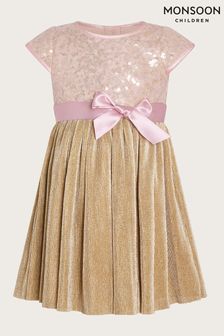Monsoon Baby Gold Shimmer Sequin Truth Dress (N63107) | €20 - €21