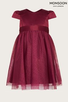 Czerwona niemowlęca tiulowa sukienka druhny Monsoon (N63108) | 110 zł - 125 zł