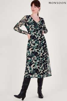Monsoon Green Floral Mesh Dress (N63140) | 65 €