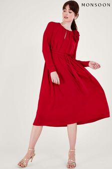 Monsoon Red Corsage Dress (N63146) | €42