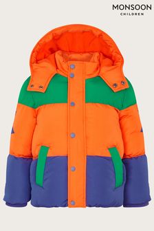 Monsoon Orange Colourblock Puffer Coat (N63175) | €63 - €77