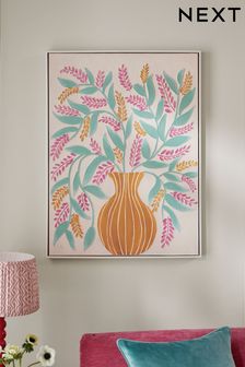 Multi Colour Handpainted Floral Still Life Framed Canvas Wall Art (N63222) | €66