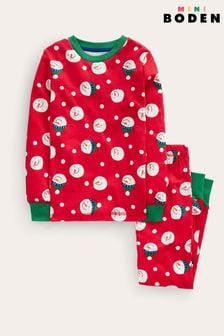 Rouge - Pyjama long Boden confortable à un bouton (N63382) | €23 - €28