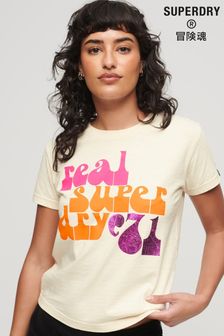 Superdry Nude 70s Retro Logo Graphic T-Shirt (N63464) | 41 €