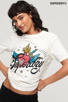 Superdry Cream Tattoo Script Graphic T-Shirt (N63471) | 1,717 UAH