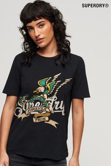 Schwarz - Superdry T-Shirt mit Tattoo-Grafikprint (N63472) | 46 €