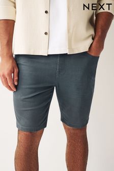 כחול  - גזרה ישרה - מכנסי כותנה קצרים עם 5 כיסים גמישים במיוחד (N63553) | ‏83 ‏₪