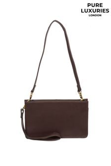 بني - حقيبة يد جلد بمشبك Layla Nappa من Pure Luxuries London (N63653) | 250 د.إ