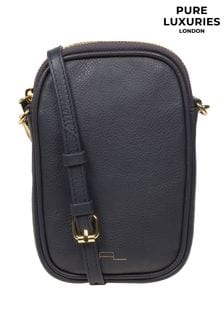 Синий - Кожаная сумка для телефона с длинным ремешком Pure Luxuries London Alaina (N63691) | €48