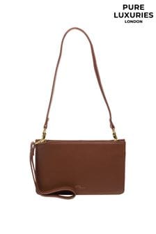لون بني فاتح - حقيبة يد جلد بمشبك Layla Nappa من Pure Luxuries London (N63701) | 250 د.إ