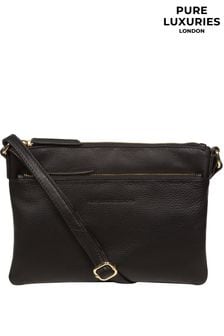 Черный - кожаная сумка с длинным ремешком Pure Luxuries London Hannah (N63706) | €65