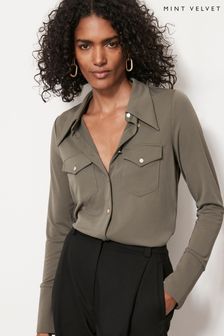 Mint velvet button front skirt shop