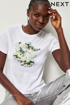 Ecru Slim Fit Graphic T-Shirt (N63859) | KRW34,900
