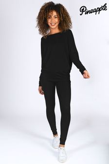 Pineapple Black Monroe Womens Long Sleeve Jersey Top (N64066) | $44
