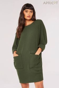 Apricot Green Contrast Rib Cocoon Dress (N64146) | SGD 68